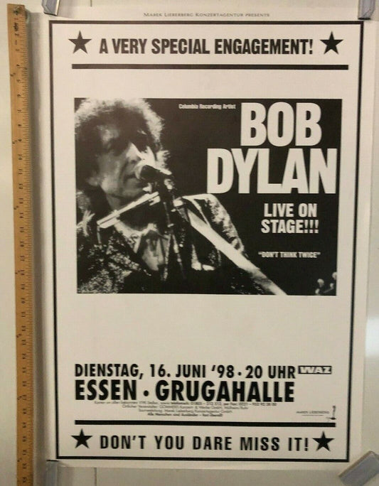 Bob Dylan German Concert Poster 1998 In Essen @ Grugahalle Folk Rock Classic