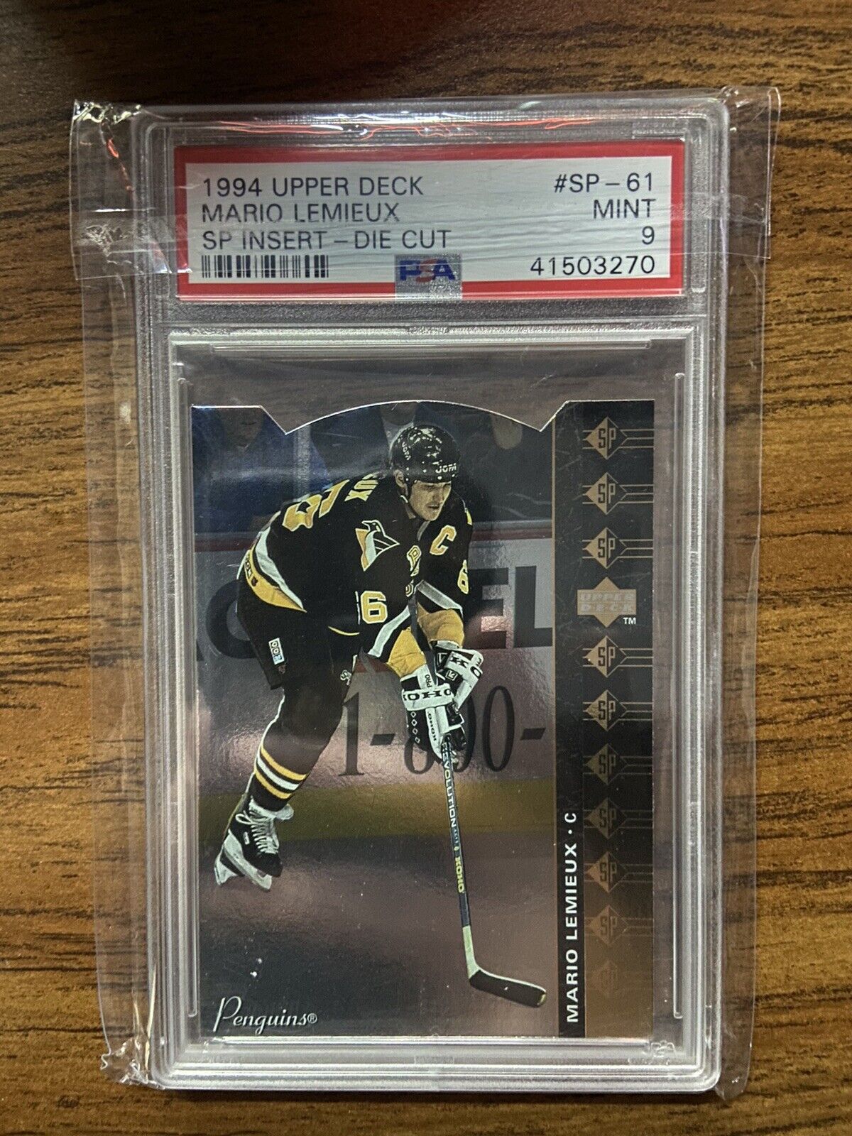 1994-95 Upper Deck SP Die-Cut Mario Lemieux #SP-61 HOF PSA 9 POP 3 ONLY 1 Higher