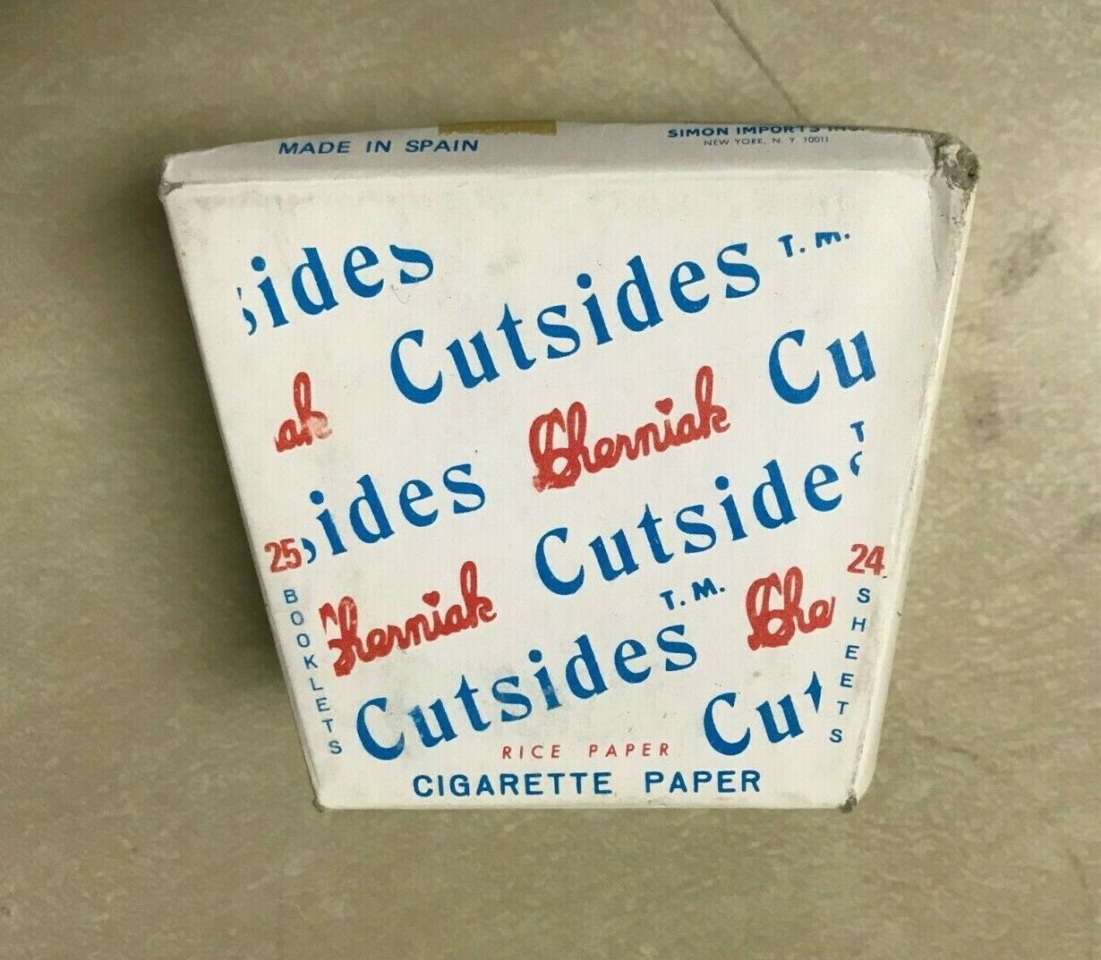 CHERNIAK CUTSIDES FULL BOX 25 Booklets Rolling Papers Rare Original Find NOS