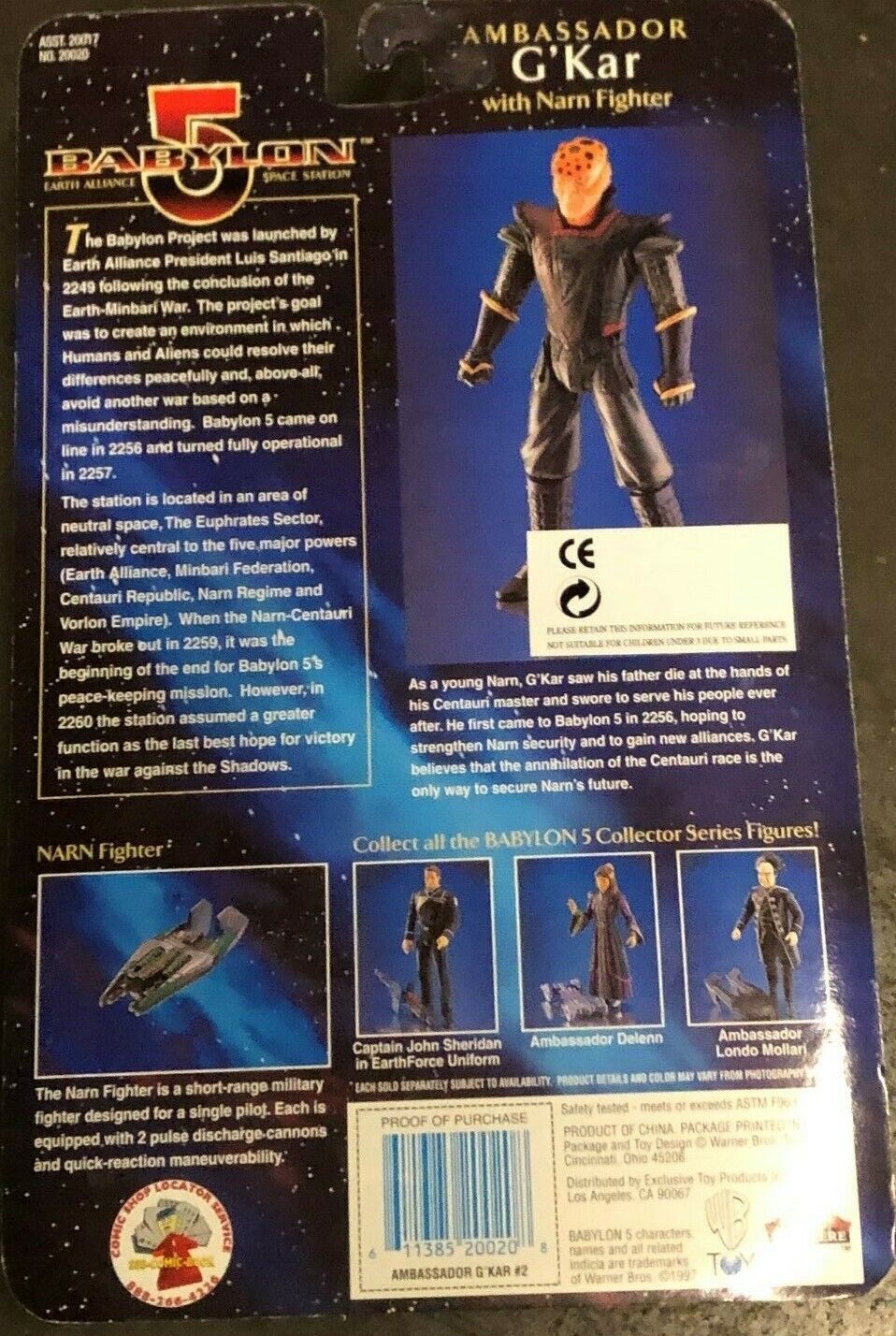 Babylon 5 G'Kar Black Armor With Narn Fighter Action Figure NIB Fresh From Box 