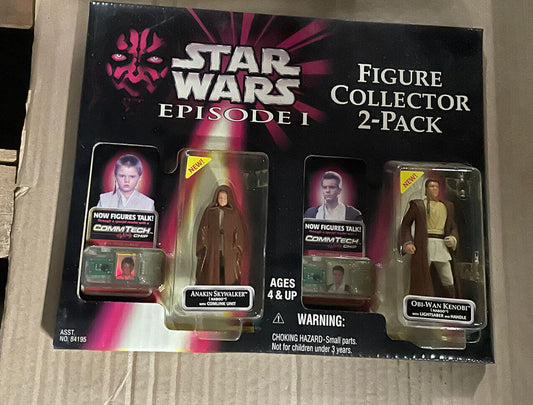 1999 Star Wars Episode I Phantom Menace Collector 2-Pack Anakin & Obi-Wan NIB