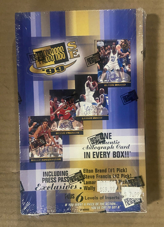 1999 1999/00 Press Pass SE Basketball Box * Steve Francis Lamar Odom Auto