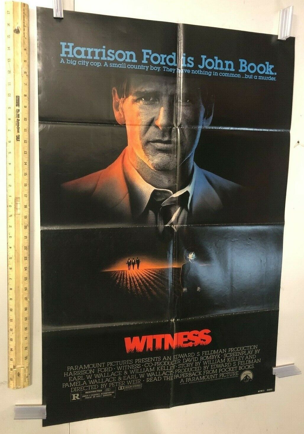 Witness (Paramount, 1985). One Sheet (27" X 41"). Thriller, Harrison Ford