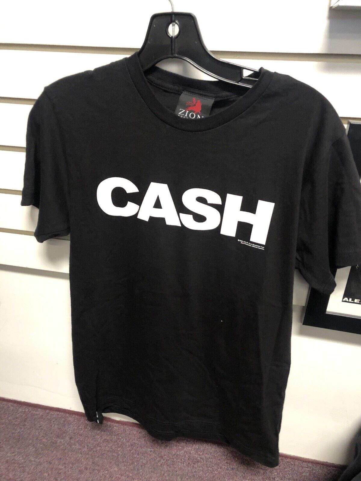 Vintage T Shirt - Johnny Cash CASH Zion Size S Black White