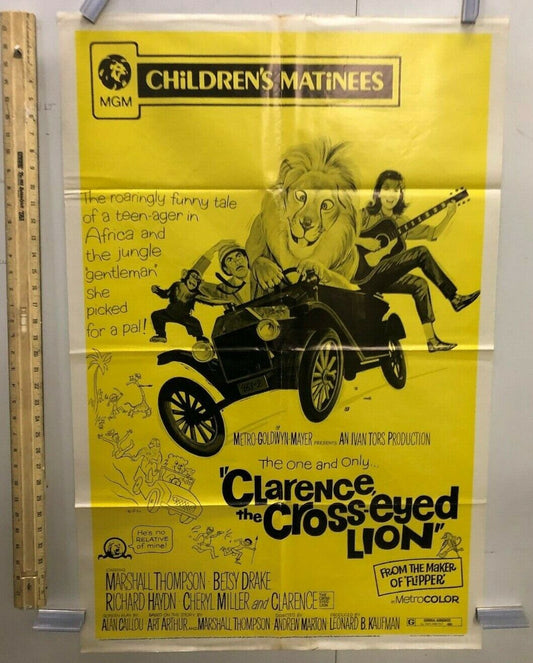 Clarence, the Cross-eyed Lion (MGM, 1965). One Sheet (27" X 41"). Comedy