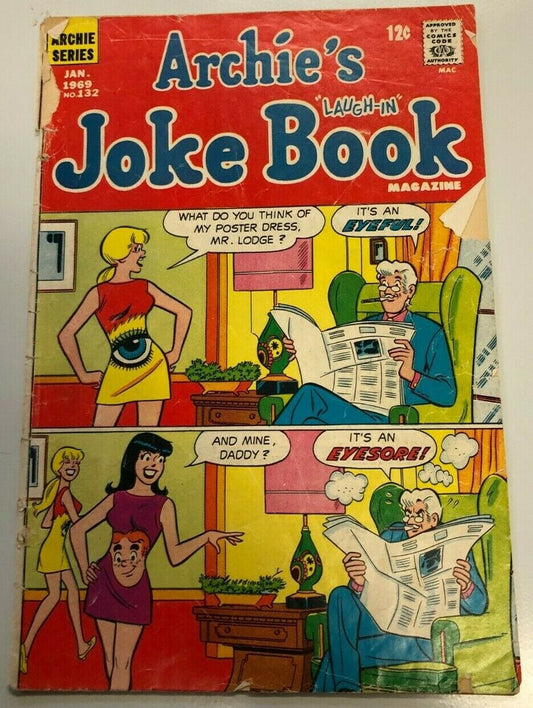 Archie's Laughin Joke Book Magazine 1969 #132 Iconic Riverdale RARE 