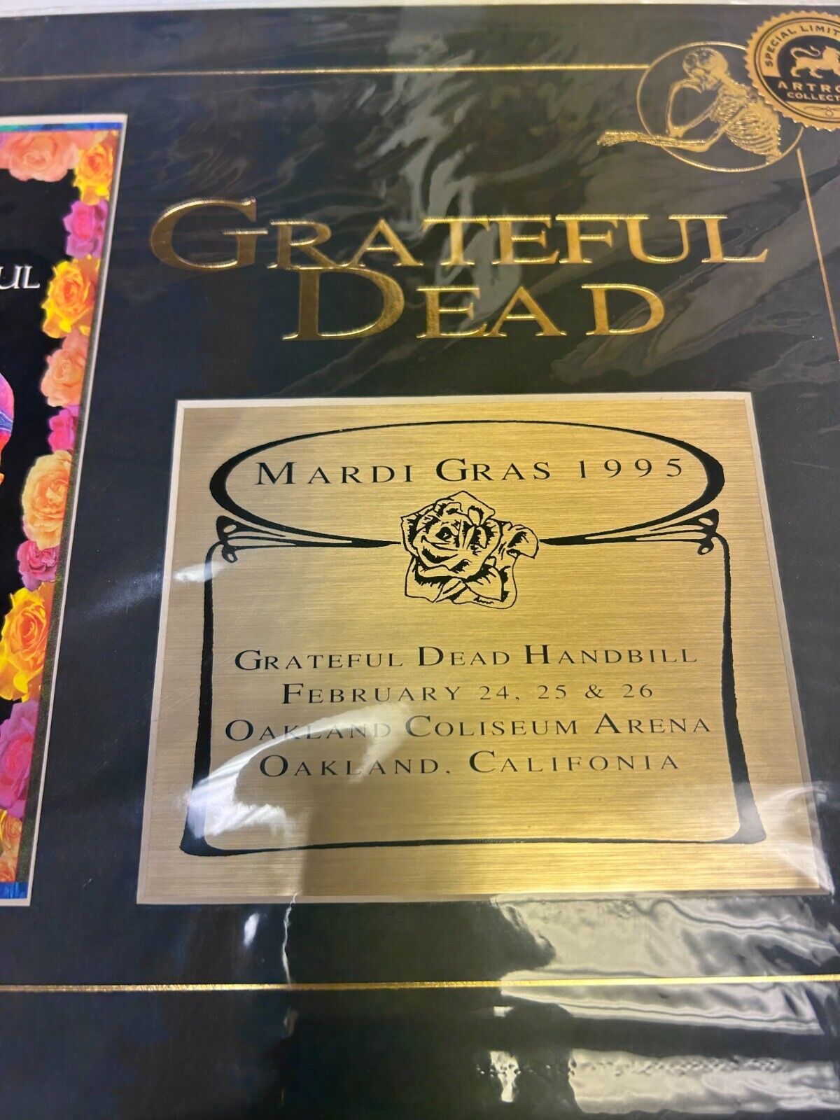 ART ROCK COLLECTIBLE Grateful Dead Last Mardi Gras Show 1995 W/ COA & Setlist