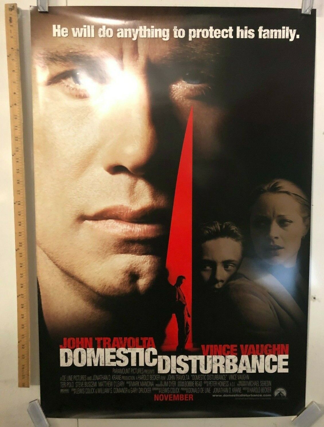 Domestic Disturbance Original Promo Poster One Sheet 27x40 John Travolta 2001