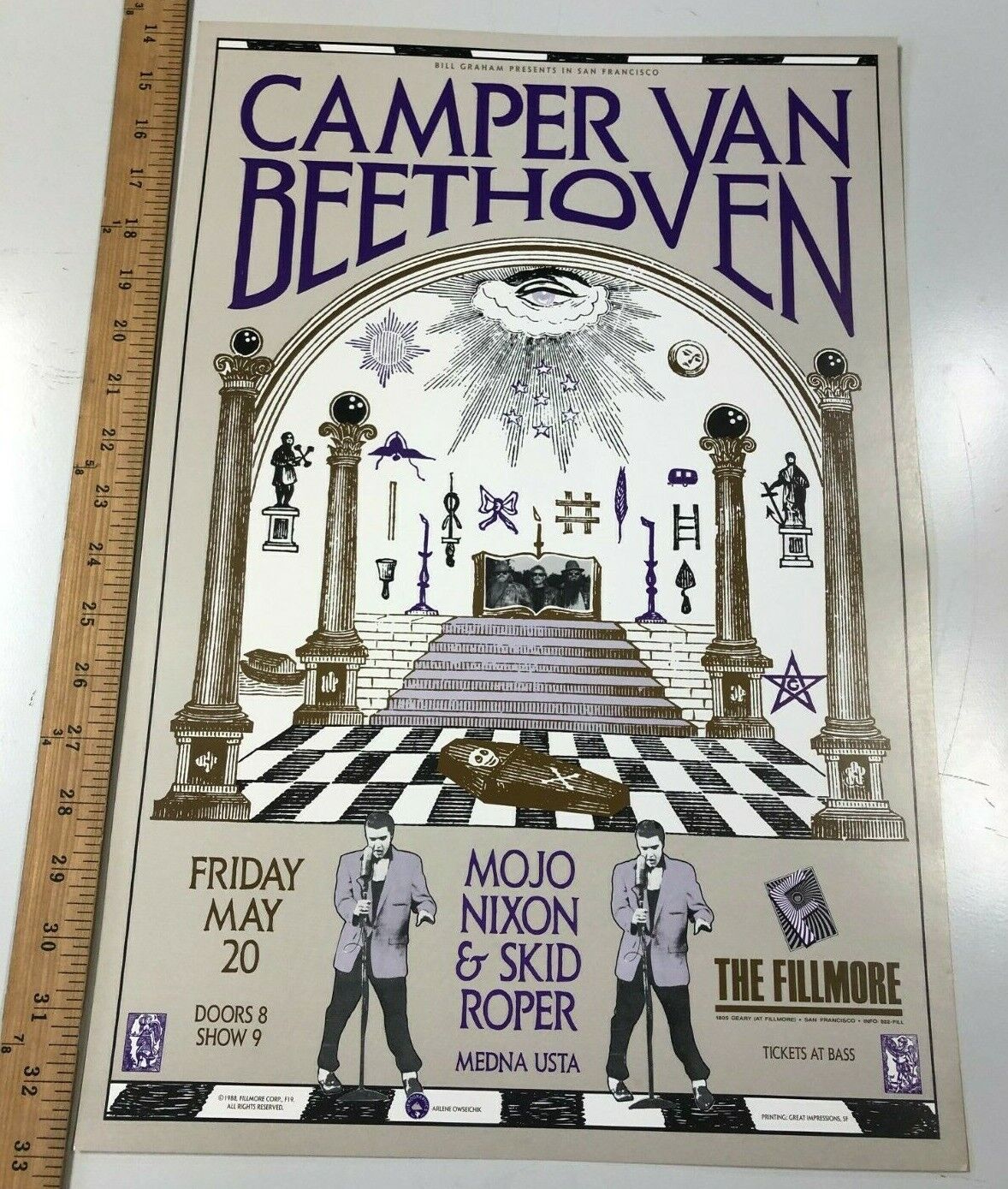 Bill Graham - 1988 - Camper Van Beethoven @ The Fillmore Original Rolled 