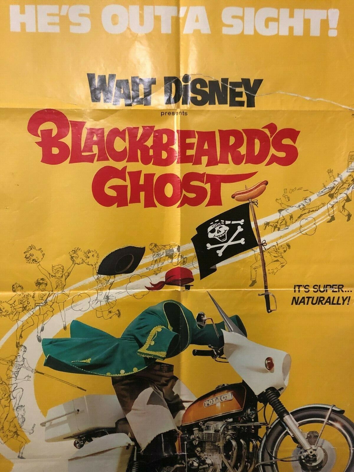 Blackbeard's Ghost (Buena Vista, R-1976). One Sheet (27" X 41"). Comedy Poster