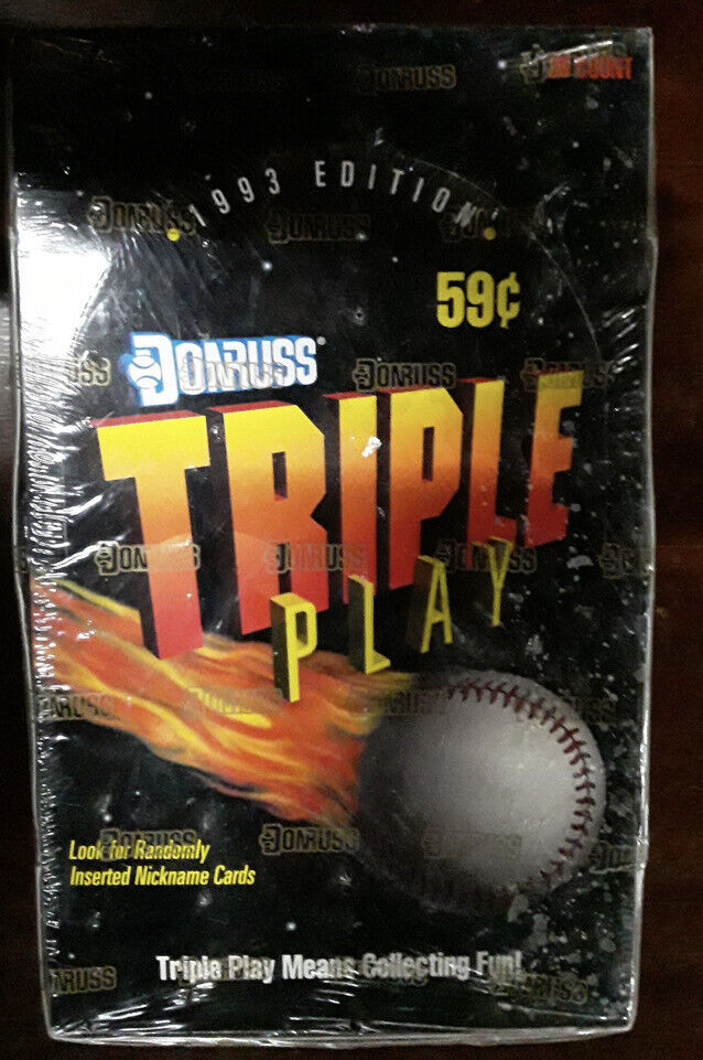 1993 DONRUSS TRIPLE PLAY BASEBALL UNOPENED SEALED WAX BOX 36 ct  PACKS 