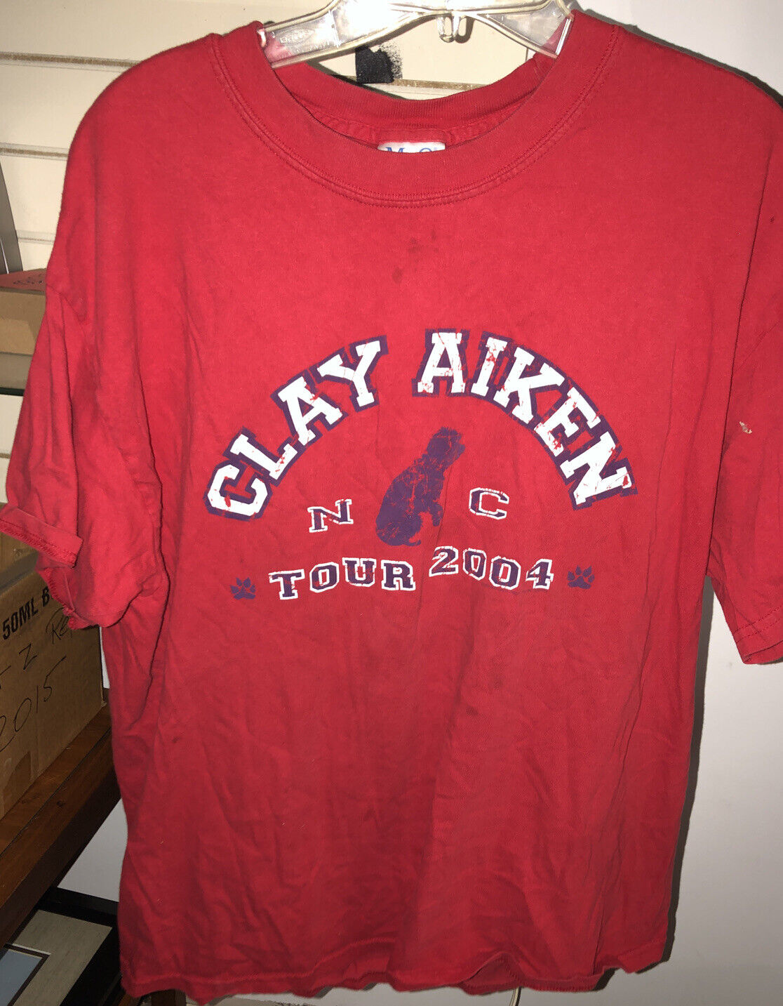 Vintage T Shirt - Stay Aiken NC Dog Tour 2004 M&O Size XL Red Concert Band