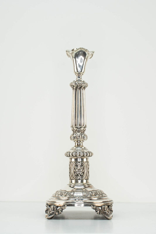 Antique A. Riedel 19th c Russian 875 Silver Candlestick Antoni 26.84 troy oz M.G