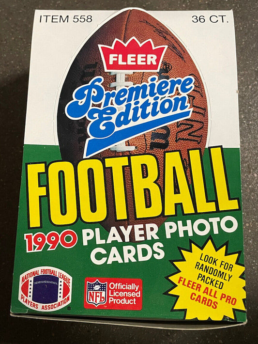 1990 Fleer NFL Wax box  36 Packs  Rich Gannon, Jeff George, RARE RC 