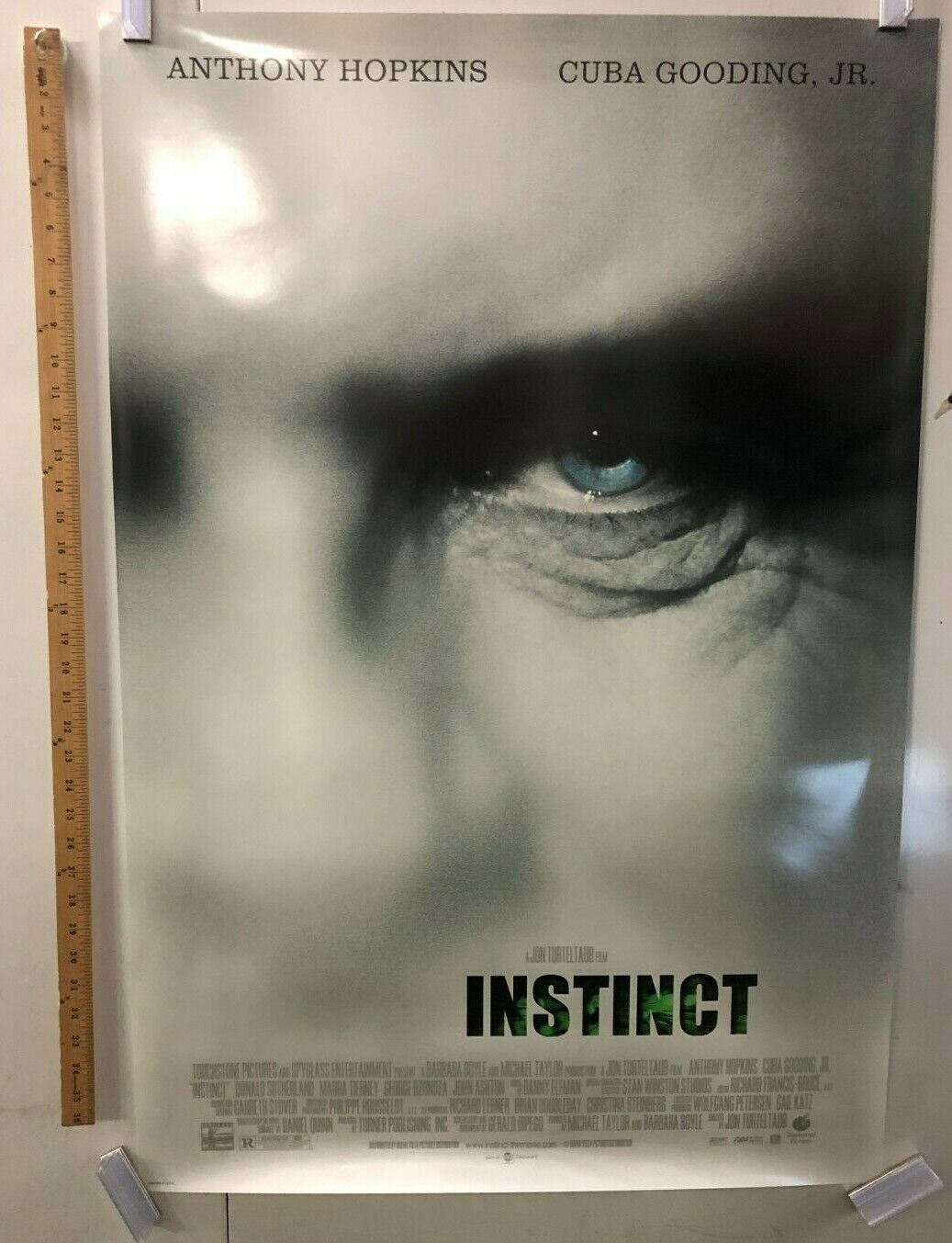 "Instinct" Original Movie Theater Promo Poster Anthony Hopkins 1999 Double Sided