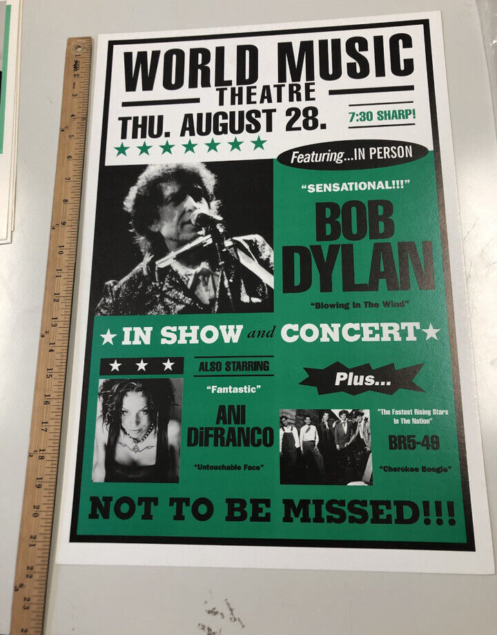 BOB DYLAN & VAN MORRISON august 28, 1998 world music CONCERT POSTER