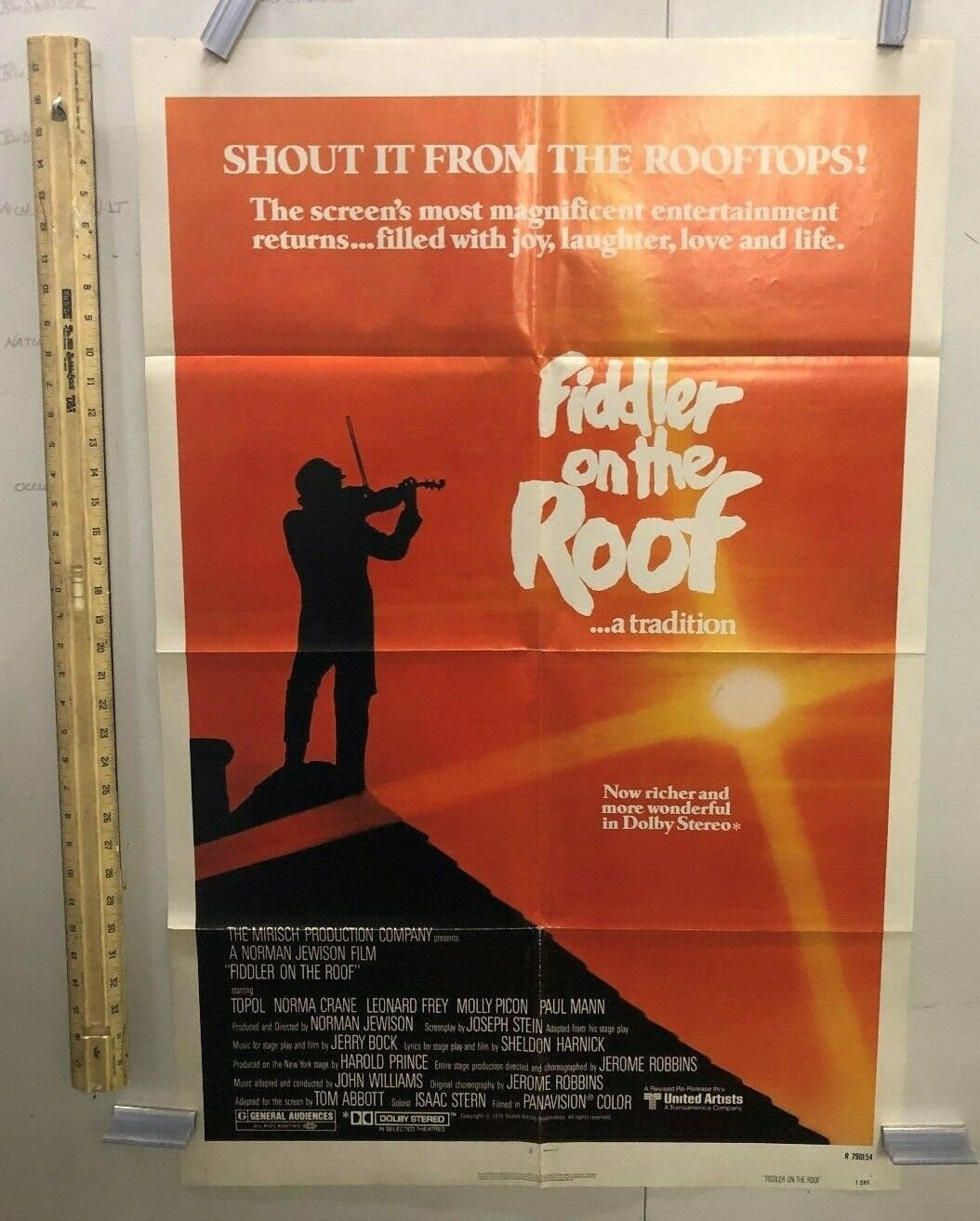 Fiddler on the Roof (United Artists, R-1979). One Sheet (27" X 41"). Musical