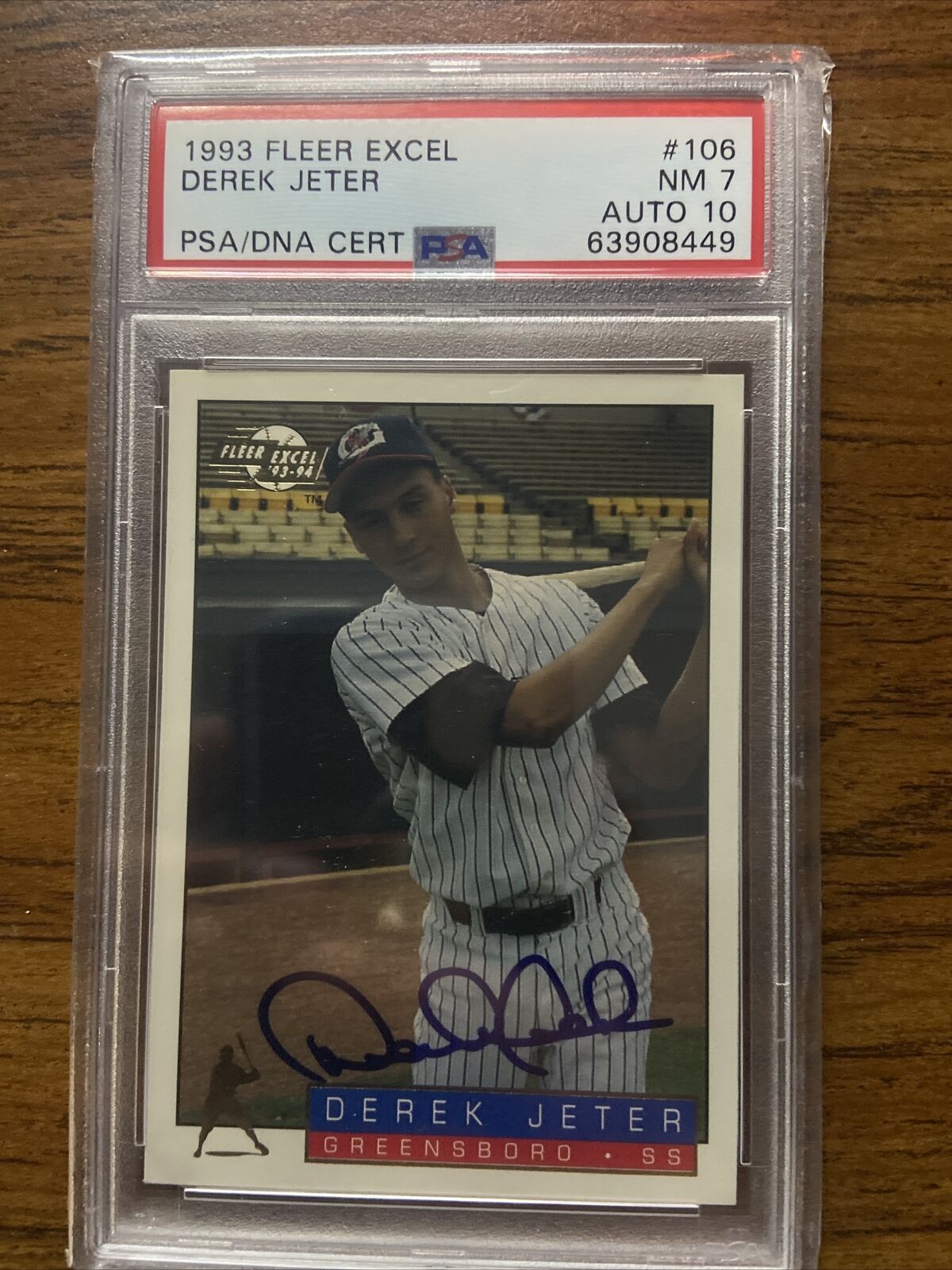 1993 Fleer Excel Derek Jeter PSA 7 Auto 10 Autograph RC Rookie New York Yankees 