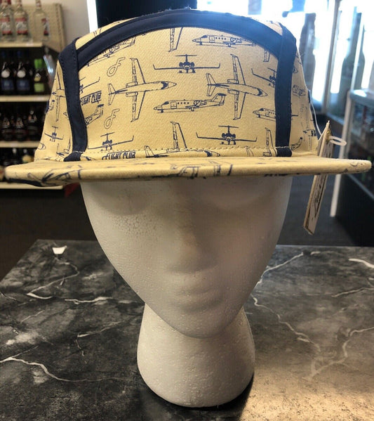 Vintage White And Blue Airplane Flat Fitty Strap Hat Luxury