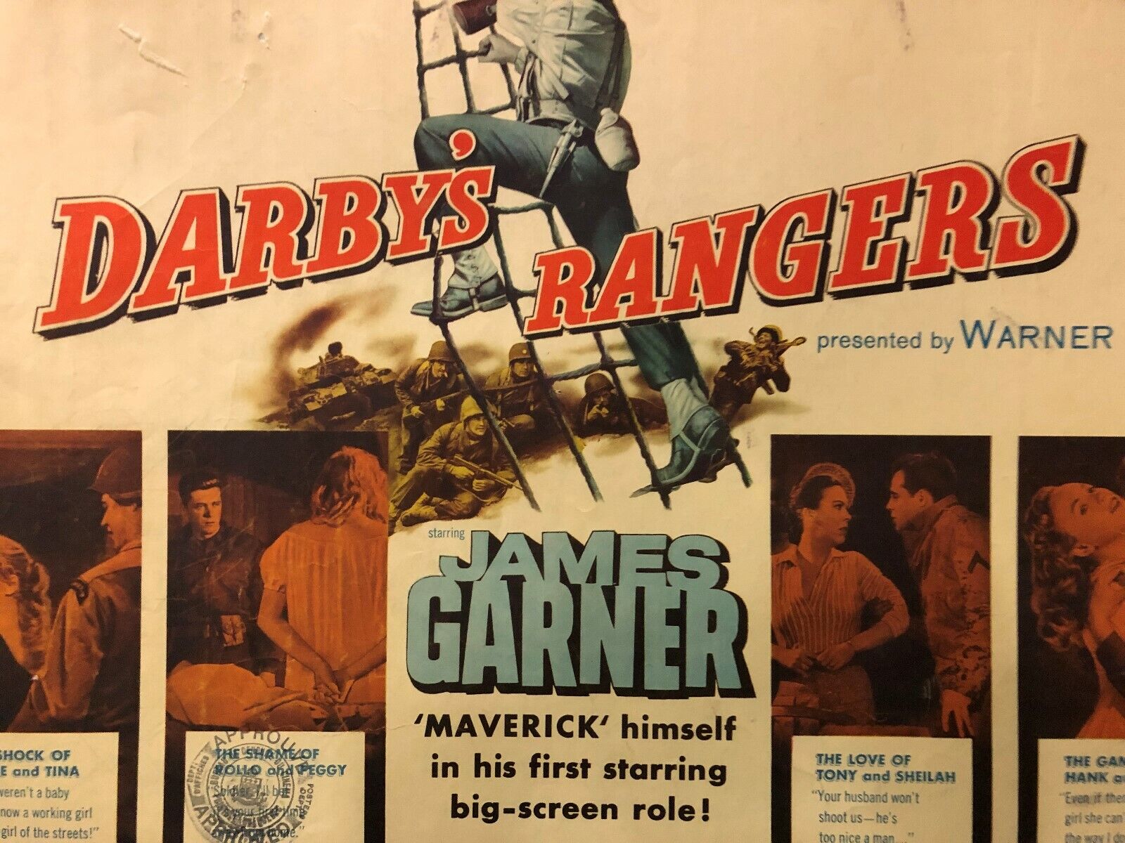 Darby's Rangers (Warner Brothers, 1958). Half Sheet (22" X 28"). War. Poster