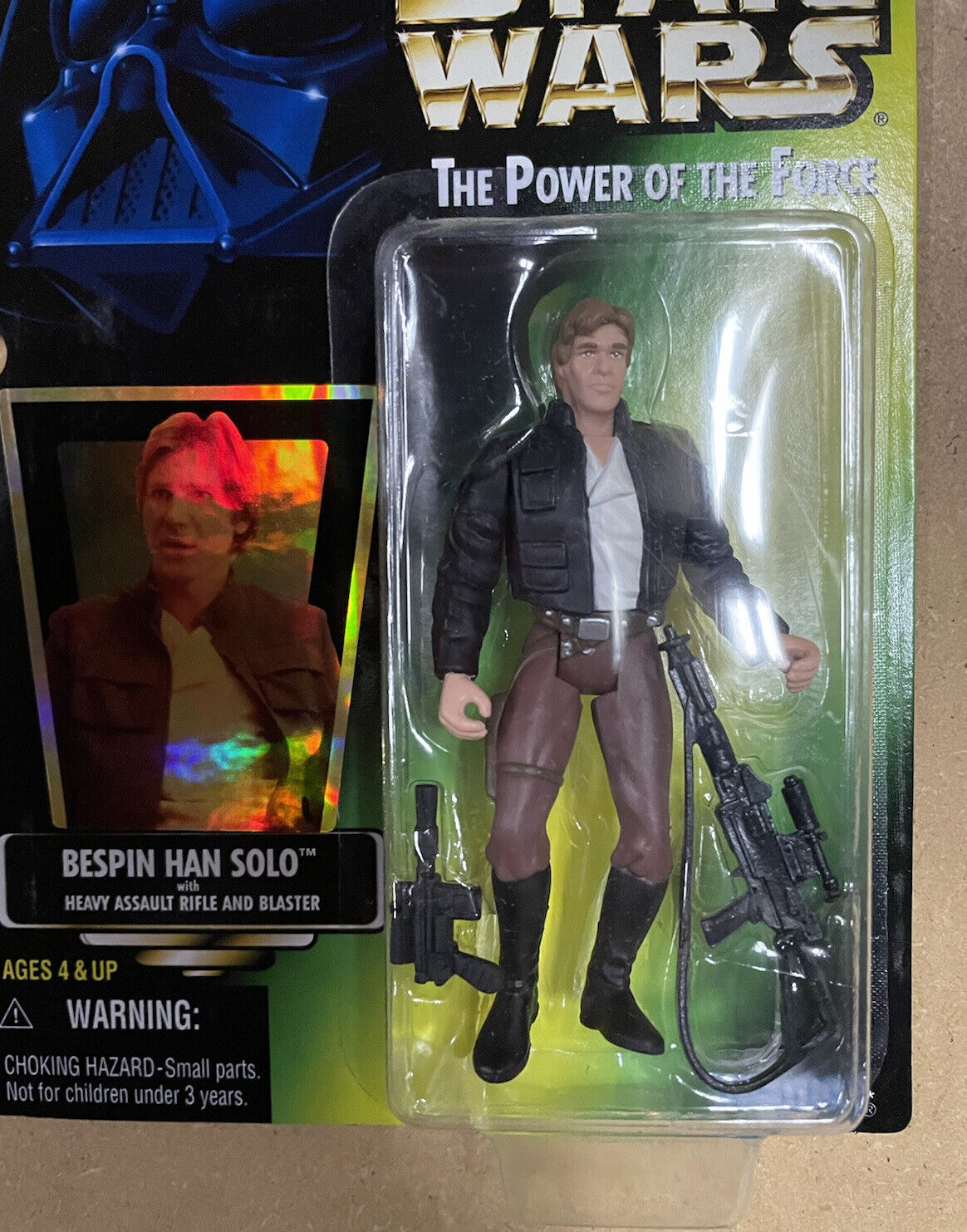 1997 Star Wars Power of the Force POTF2 Green Card Holo Bespin Han Solo - MOC