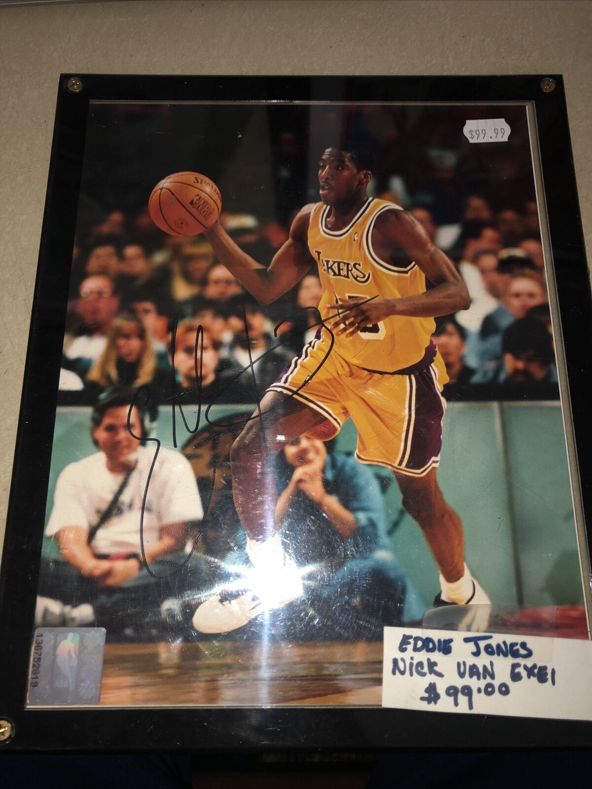 EDDIE JONES & Nick Van Exel AUTOGRAPHED 8 X10 PHOTO LOS ANGELES LAKERS