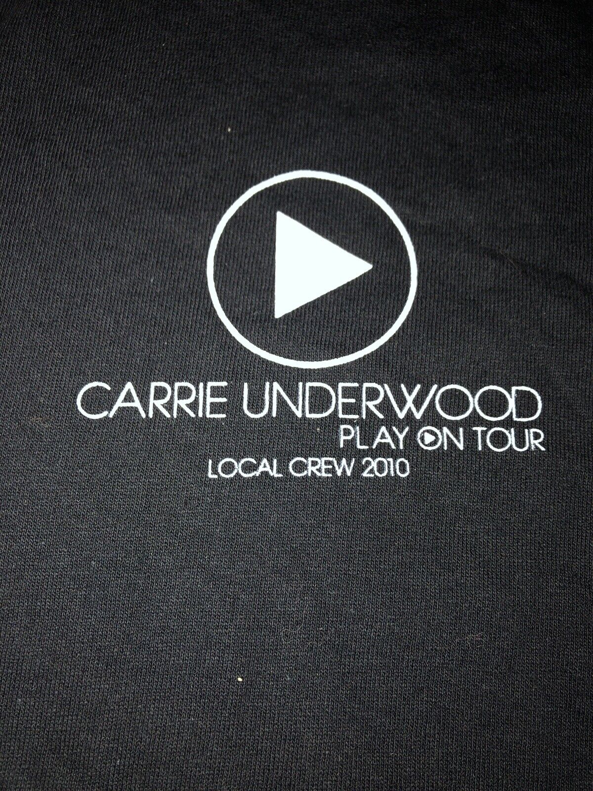 Vintage T Shirt - Carrie Underwood Play On Tour Local Crew Black 2010 Anvil XL