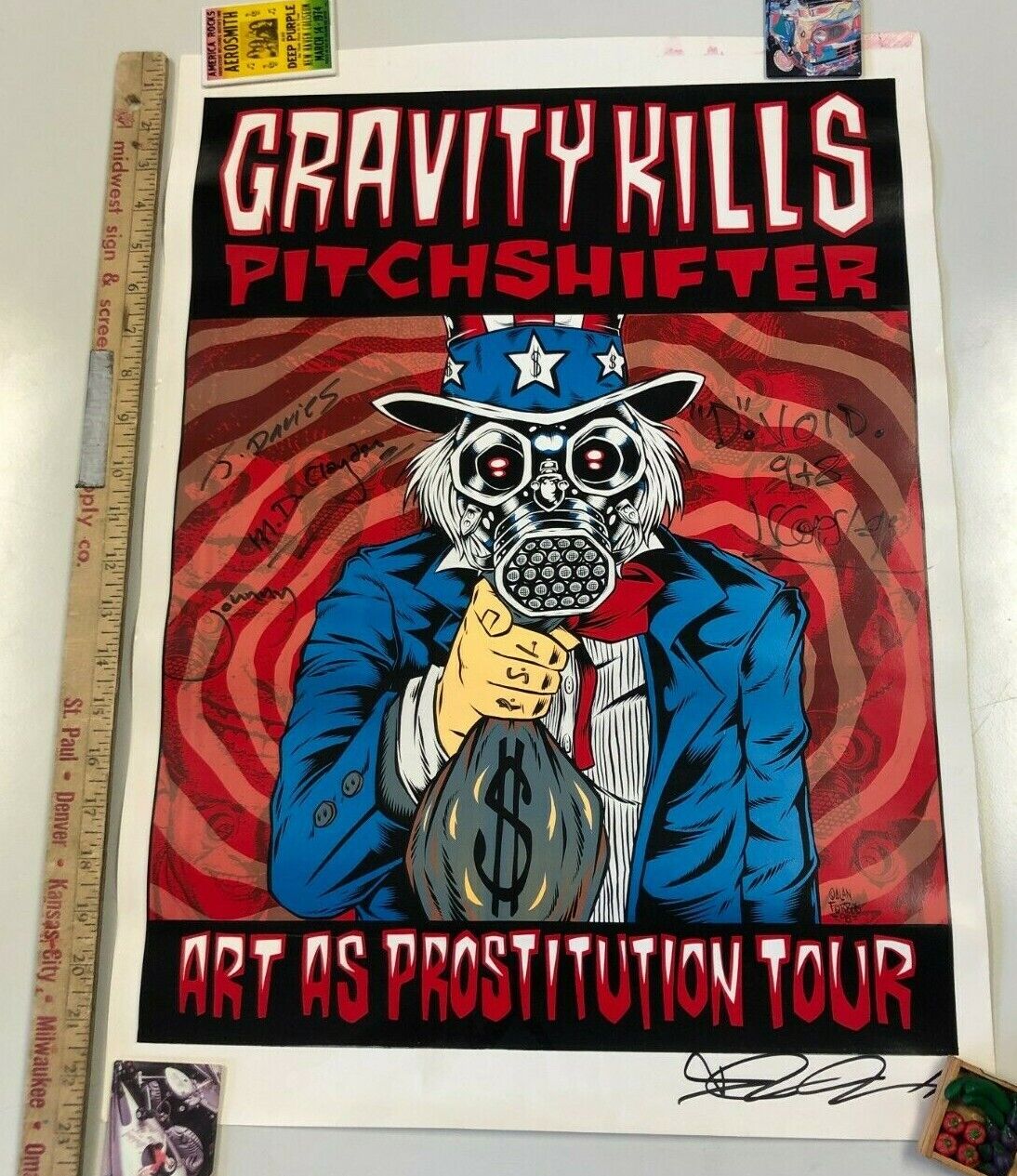 Alan Forbes - 1998 - Gravity Kills/Pitchshifter Art As Prostitution Tour Signed 