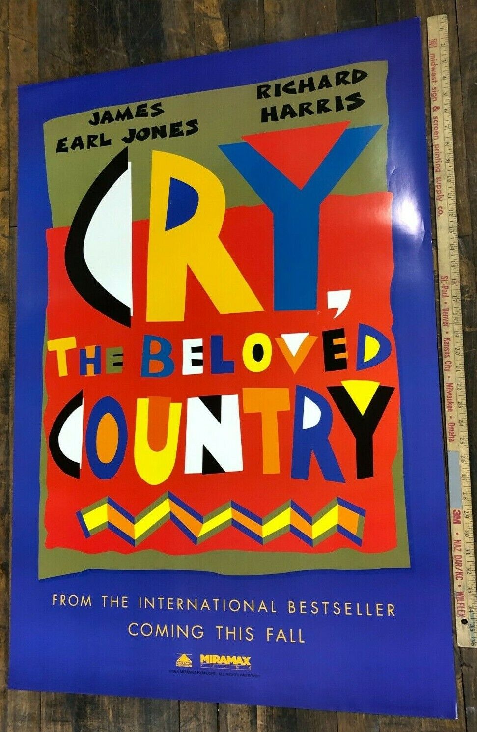 "Cry, The Beloved Country" Original One Sheet Poster 1995 S/S James Earl Jones