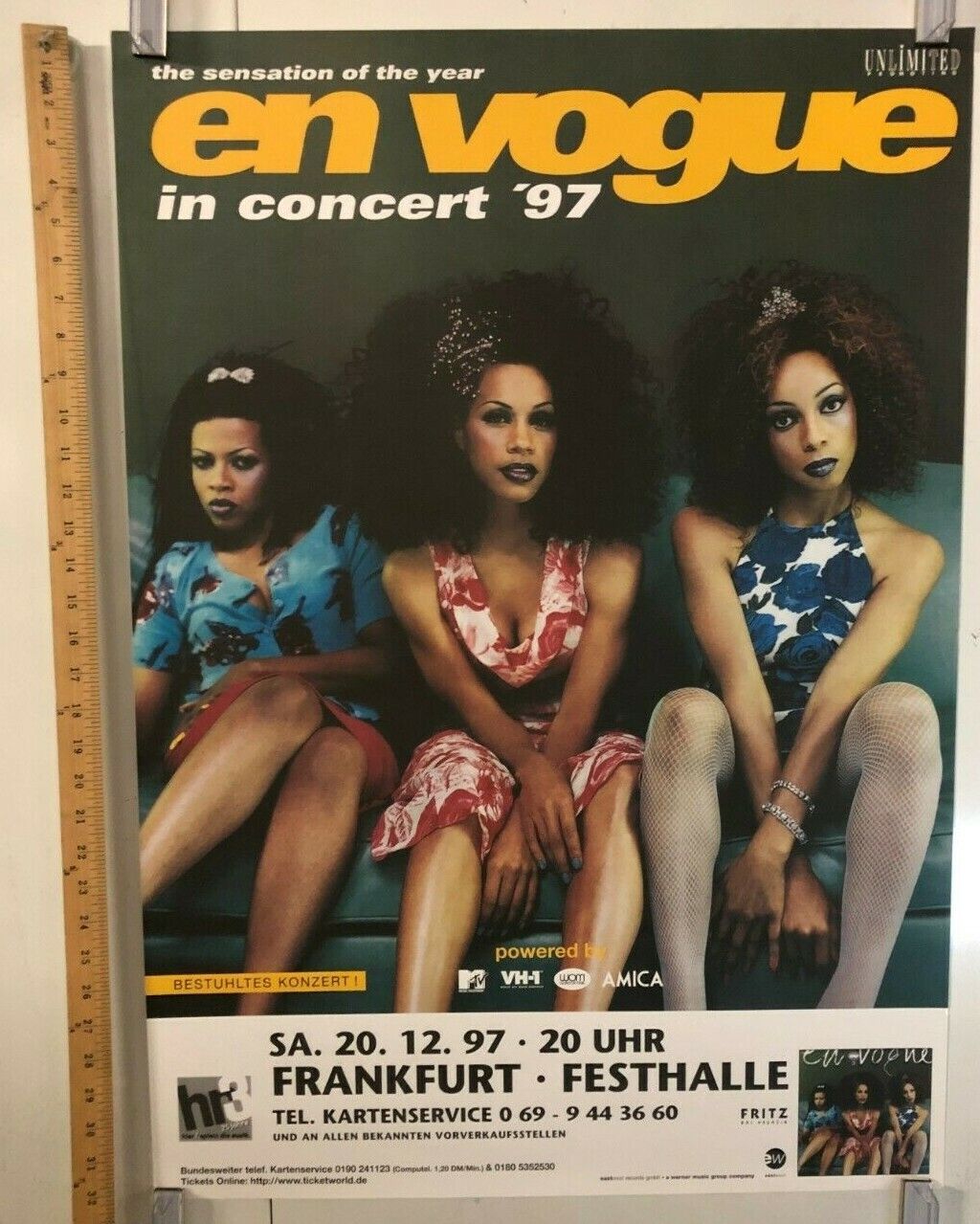 En Vogue In Concert 1997 German Tour Poster In Frankfurt @ Festhalle Pop