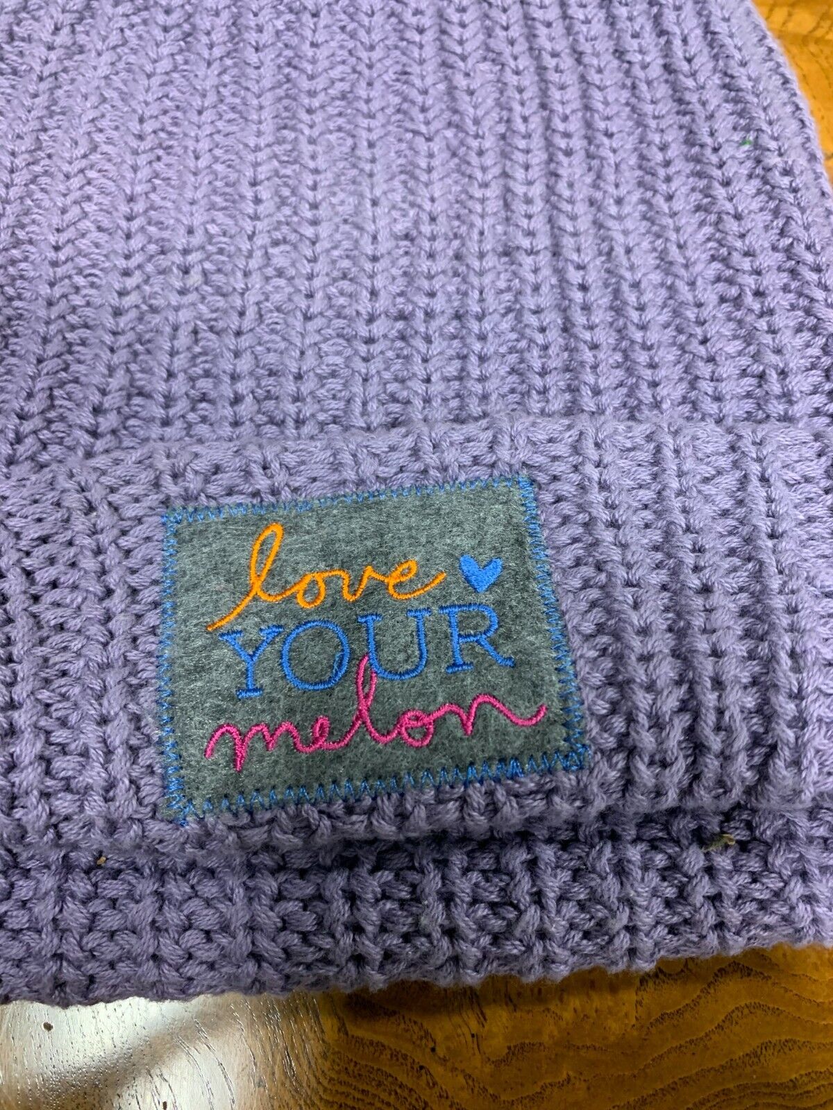 "Love Your Melon" Brand Prototype Knit Beanie Purple W/ Early Prototype Patch