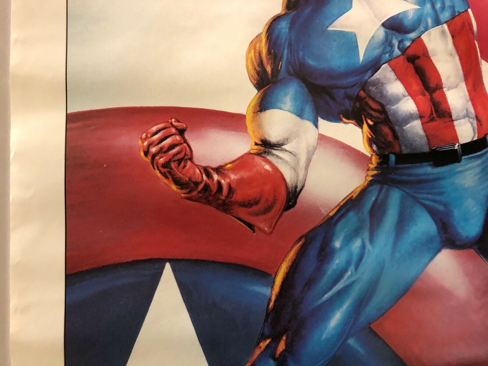 COMIC BOOK POSTER "Captain America" 1990 Dusko Printed In USA Marvel Hero