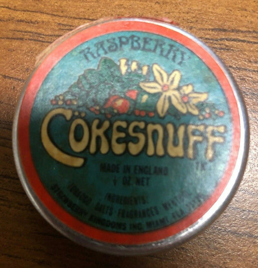 1960s Vintage Raspberry Cokesnuff Tin Snuff England 70s Head Shop