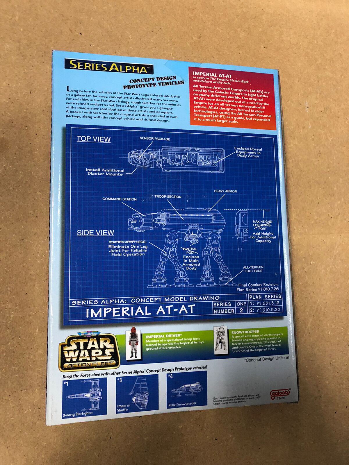 '97 Galoob micro machines Star Wars Action Fleet Series Imperial At-At Concept