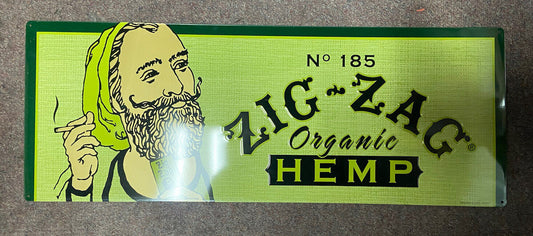 ZIG ZAG DEALERS ONLY TIN DISPLAY SIGN PREMIUM 9X24 NEW NEVER HUNG HEMP 1 1/4