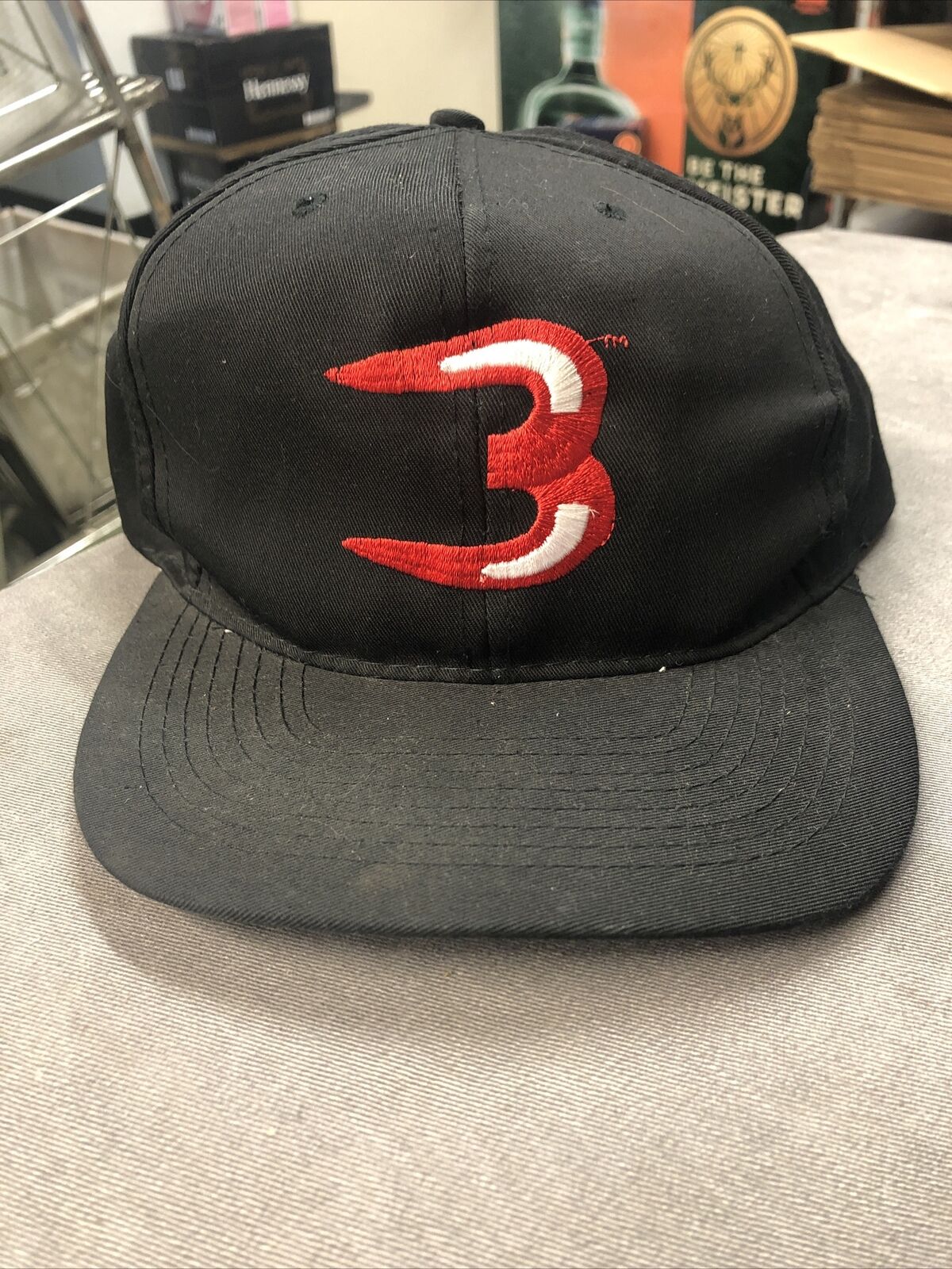 Black Hat With 3 Red Emblem Logo Snap Back American Needle