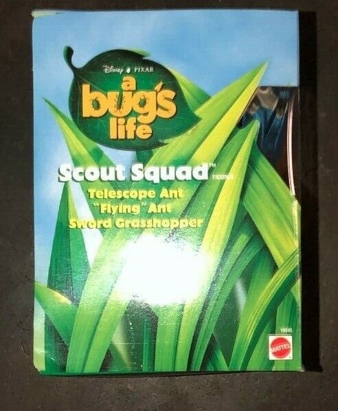 1998 Mattel Disney Pixar A Bugs Life Scout Squad Action Figures New Sealed Box 