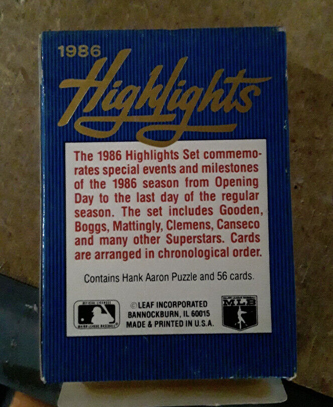 1986 Donruss Baseball Puzzle & Cards HIGHLIGHTS Set RARE VINTAGE 