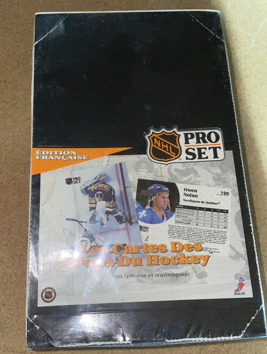 1991/92 Pro Set French Series 1 Hockey Box WAX BOX WAYNE GRETZKY 36 Packs