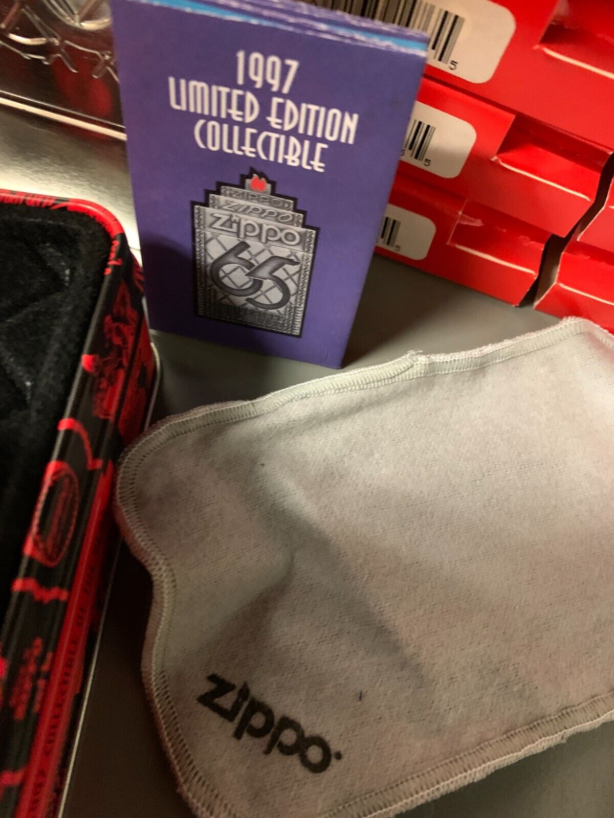 VINTAGE Zippo Tin Set 1997 "Zippo 65th Anniversary" NIB Limited Edition