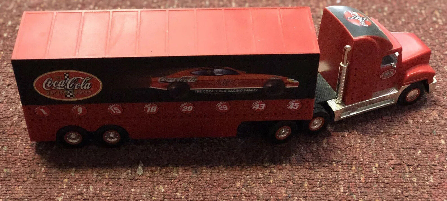 2002 COCA COLA COKE NASCAR CARRIER TRUCK WITH RACE CAR Rare