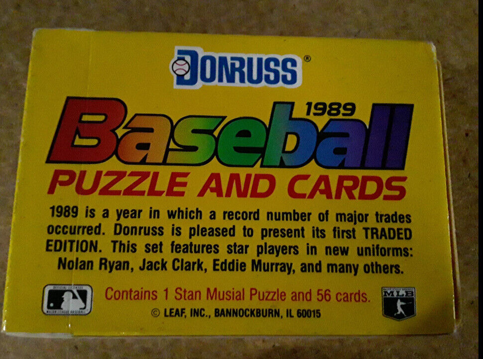 1989 Donruss Traded Edition Box Set Stan Musial Puzzle and Cards 1-56 Nolan Ryan