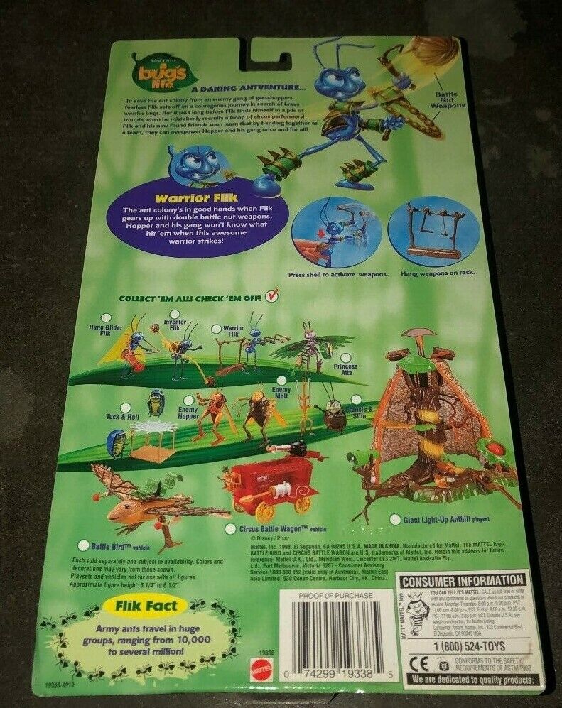 A Bugs Life Pixar Warrior Flik A Bugs Life Action Figure MIB NIB Box Fresh 