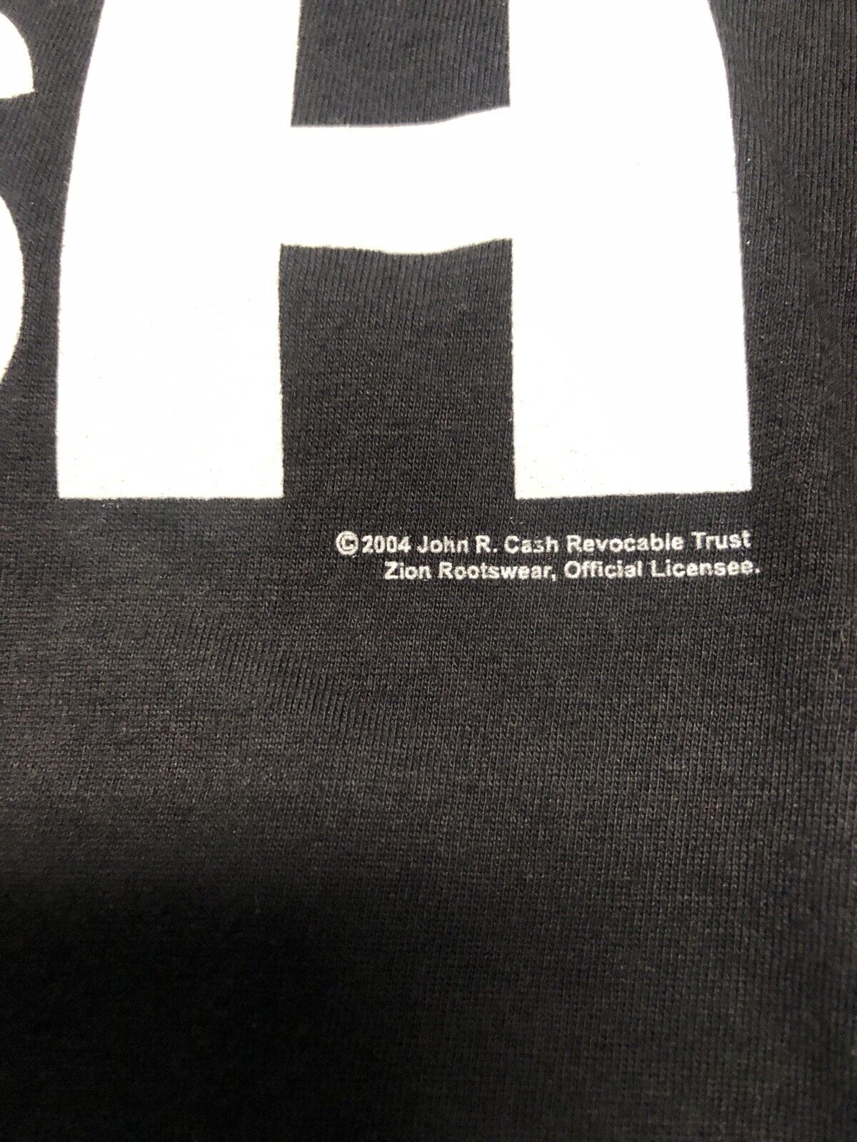 Vintage T Shirt - Johnny Cash CASH Zion Size S Black White