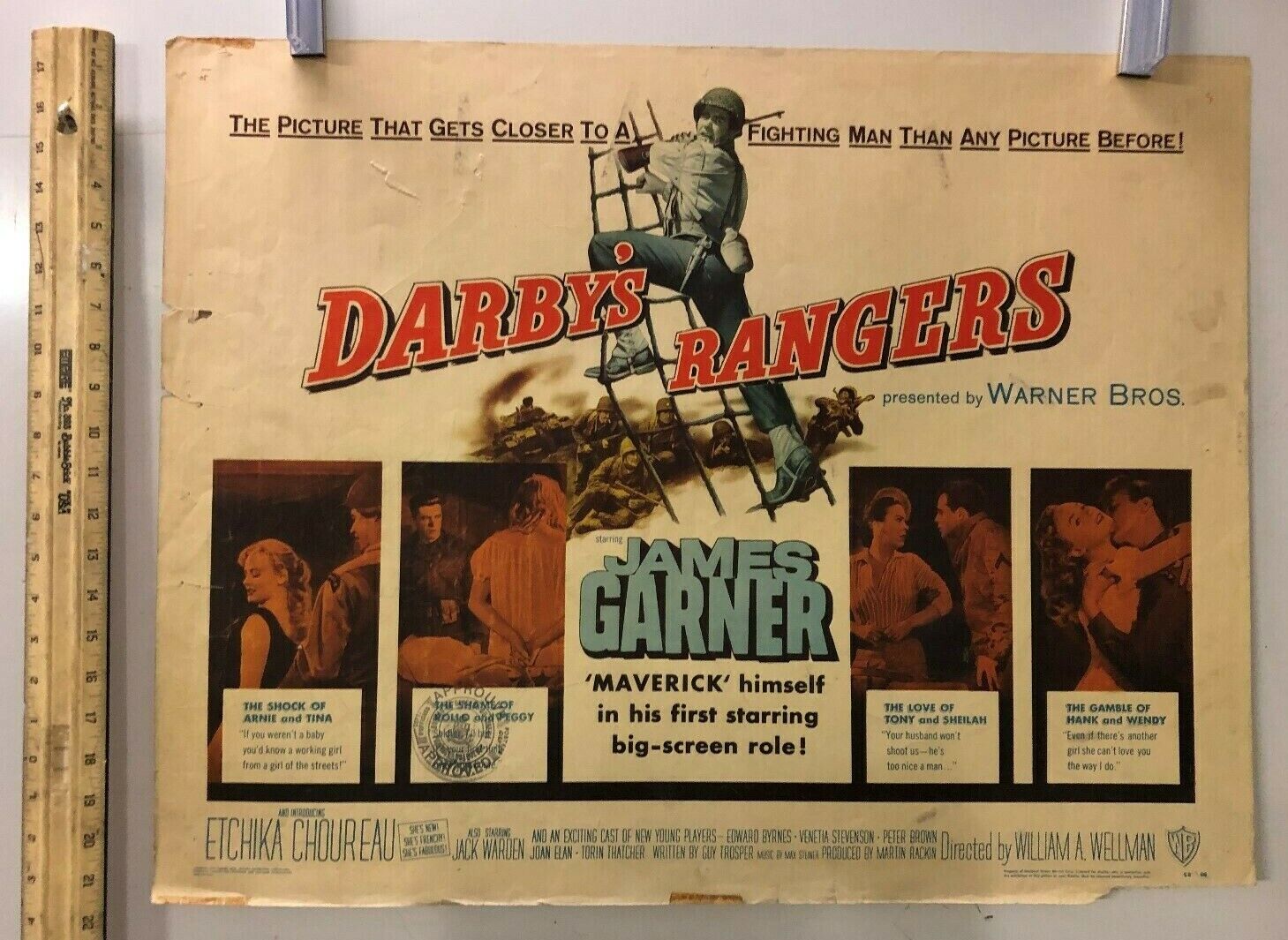 Darby's Rangers (Warner Brothers, 1958). Half Sheet (22" X 28"). War. Poster