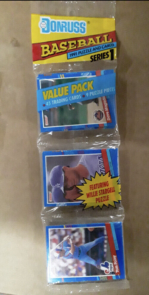 1991 Puzzle & Cards Series 1 Donruss BASEBALL Value Pack 