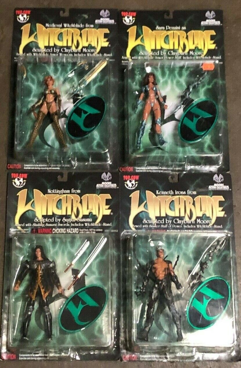 Witchblade Lot ( 4 Figures) W/Medieval Witchblade- Clayburn Moore Sara Pezzini 