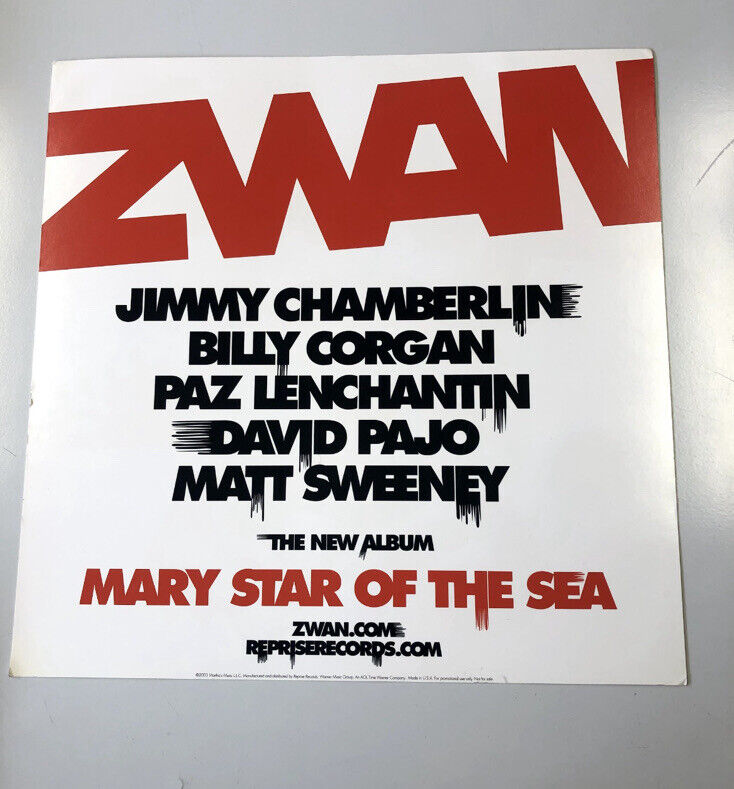 ZWAN 2003 Mary Star Of Sea 2 sided promo poster/flat New Old Stock Billy Corgan