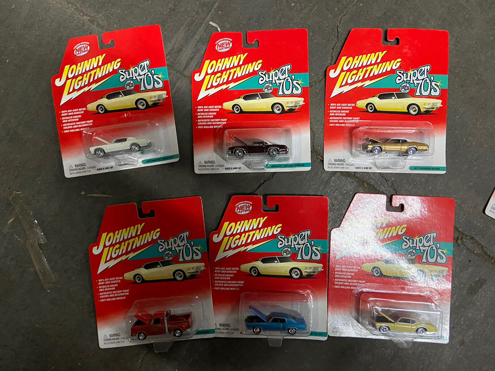 2002 Johnny Lightning Super 70's Limited Edition White Wall Set Of 6 Muscle Car