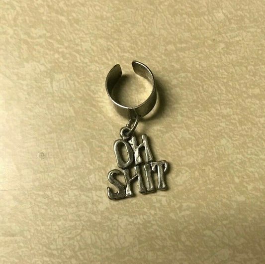 EAR CUFF - Cuff with "Oh Sh*t" Quote Fun Vintage 90's Rock and Roll Earring NOS